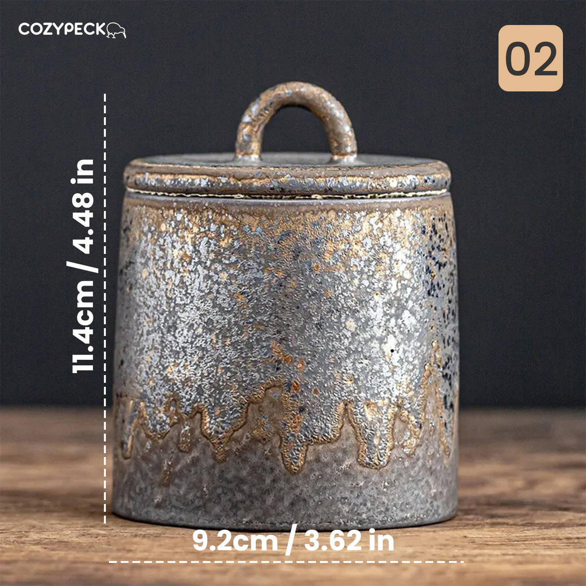 Rustic Ceramic Airtight Food & Tea Jar - Decorative Jar