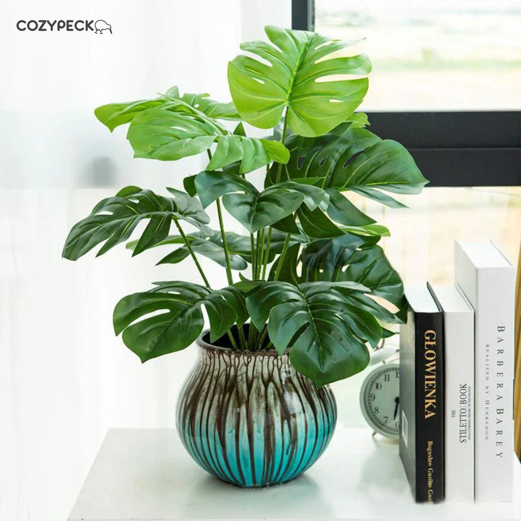 Artificial Monstera & Caladium Palm Plant - Indoor Plants