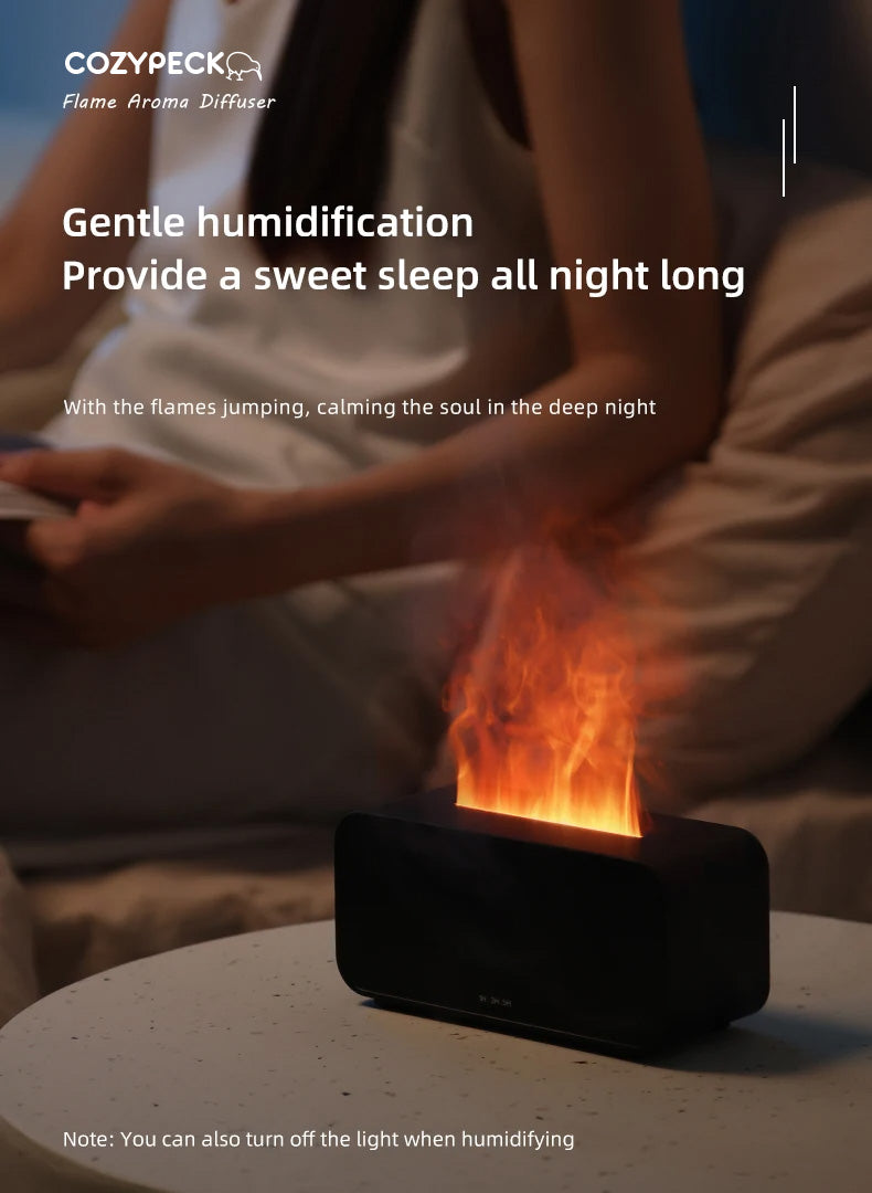 Ultrasonic Diffuser & Essential Oil Humidifier with Flame Effect