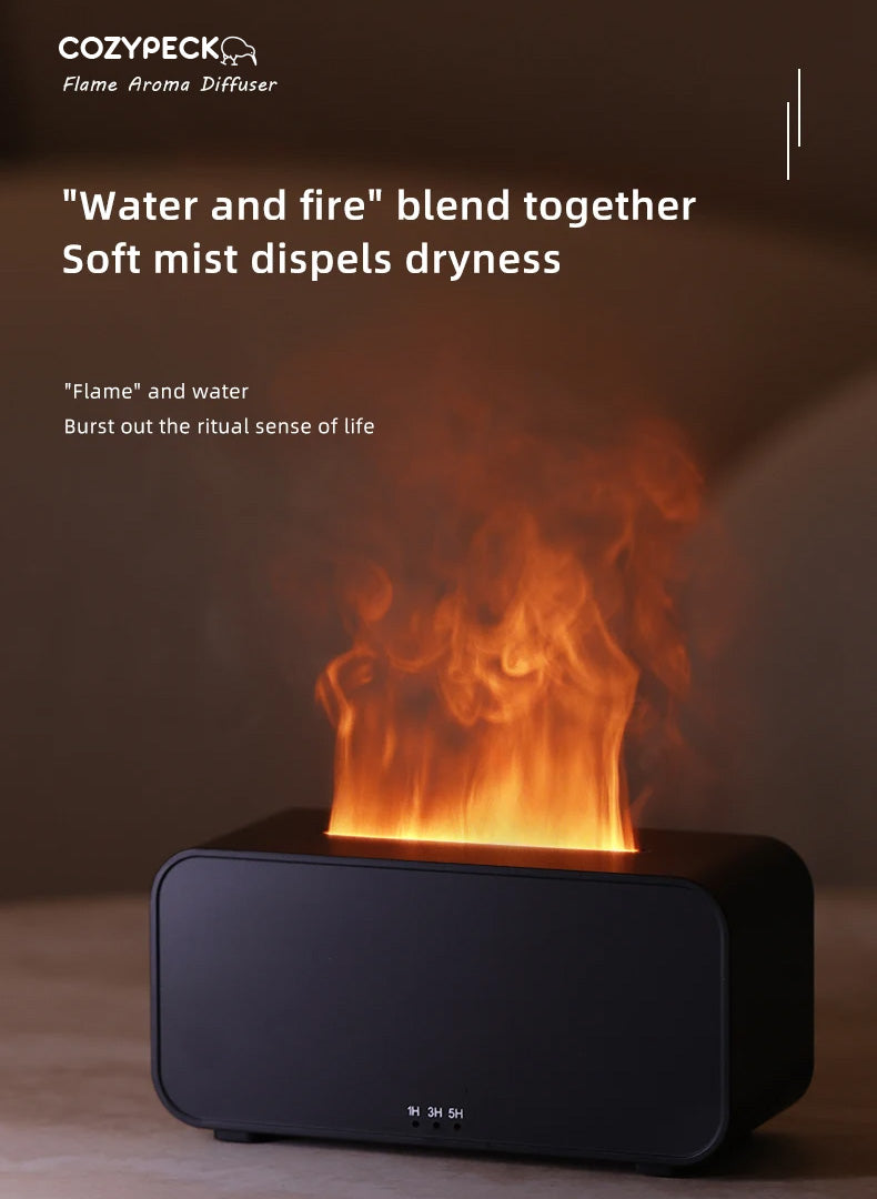 Ultrasonic Diffuser & Essential Oil Humidifier with Flame Effect