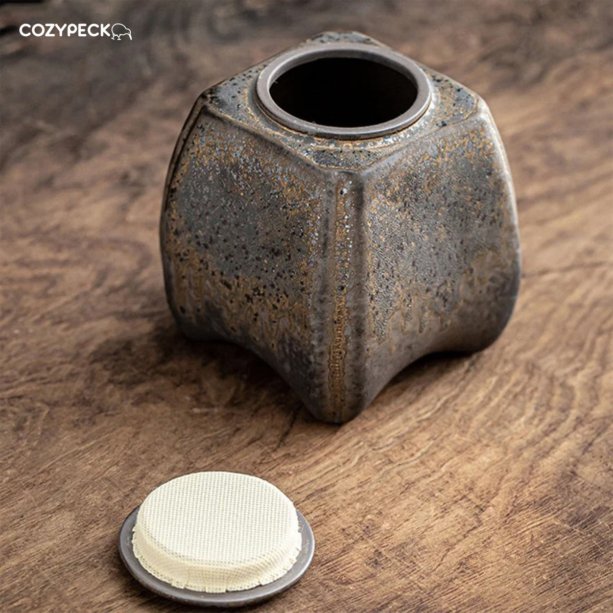 Rustic Ceramic Airtight Food & Tea Jar - Decorative Jar