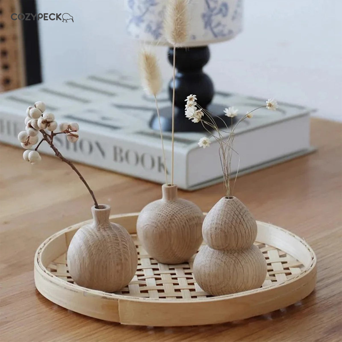 Japanese Wooden Vase for Flower Home Decor Pot