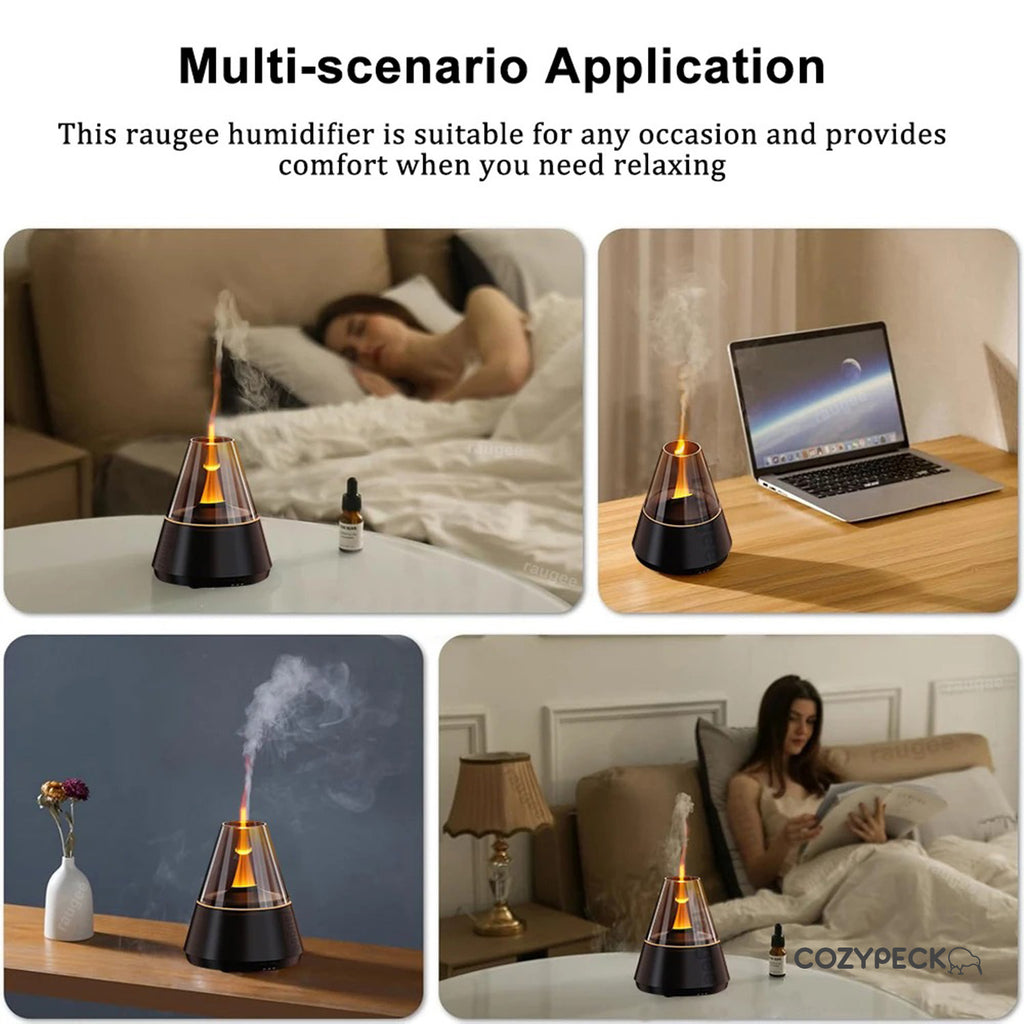 Mini Humidifier with Candlelight Air Diffuser & Essential Oil Humidifier