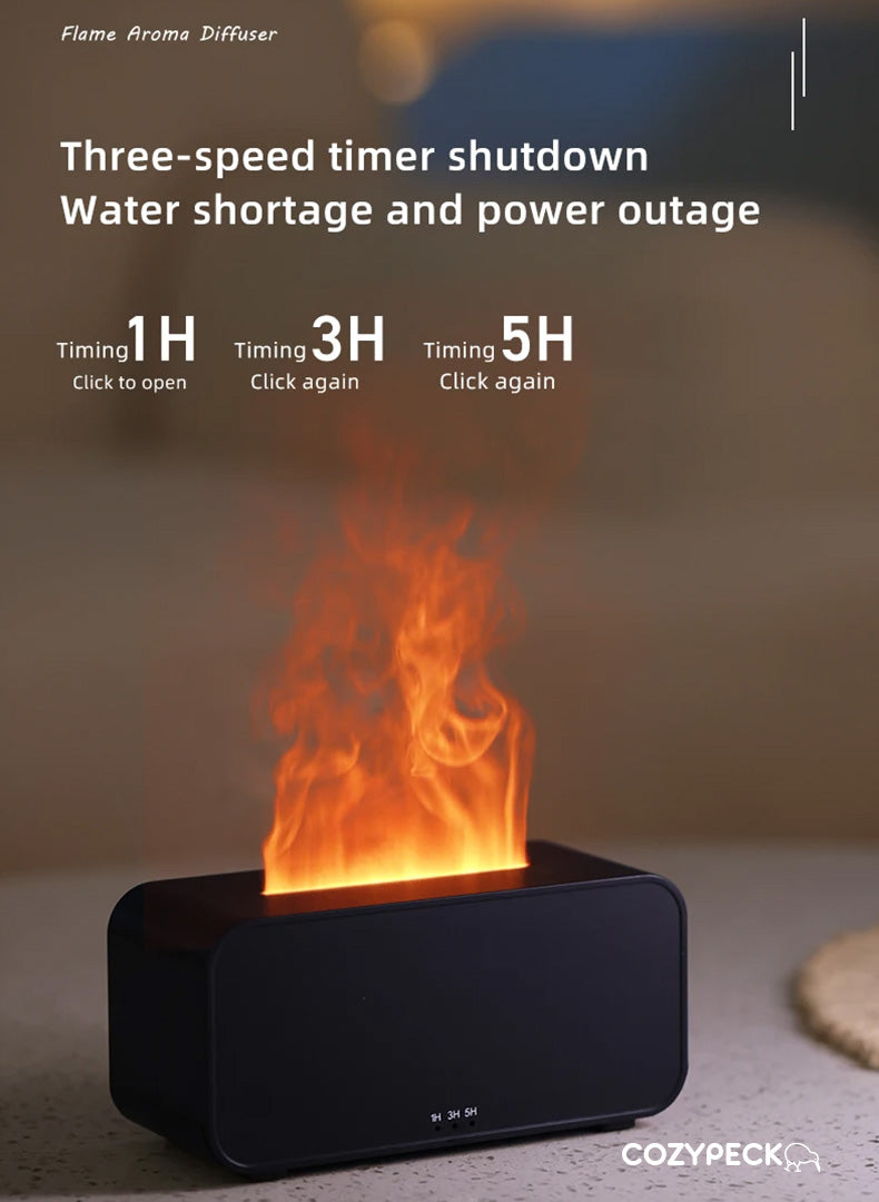 Ultrasonic Diffuser & Essential Oil Humidifier with Flame Effect