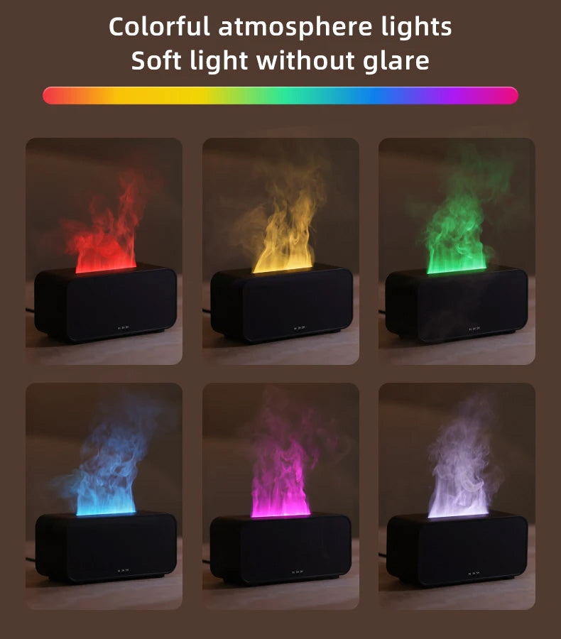 Ultrasonic Diffuser & Essential Oil Humidifier with Flame Effect
