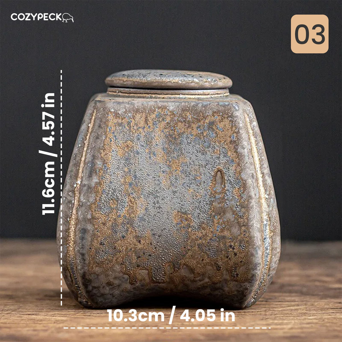 Rustic Ceramic Airtight Food & Tea Jar - Decorative Jar