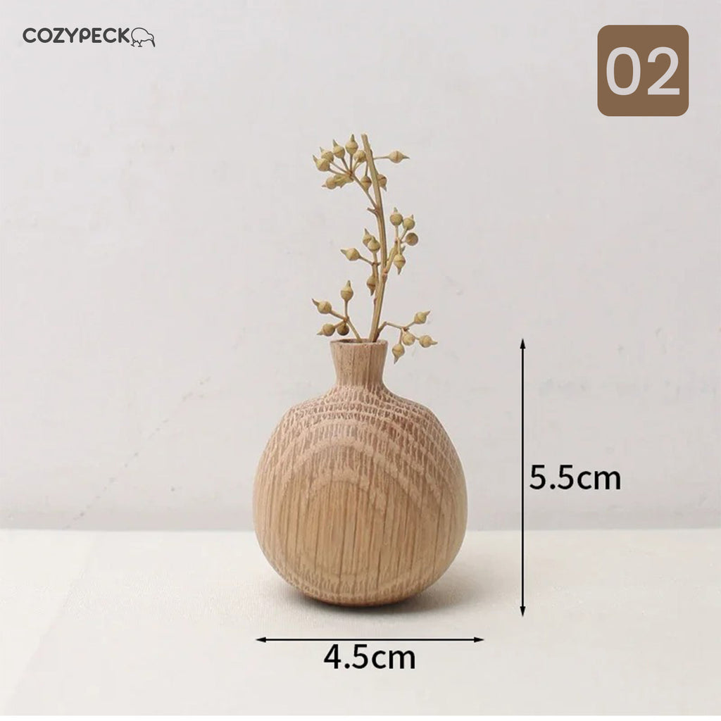 Japanese Wooden Vase for Flower Home Decor Pot