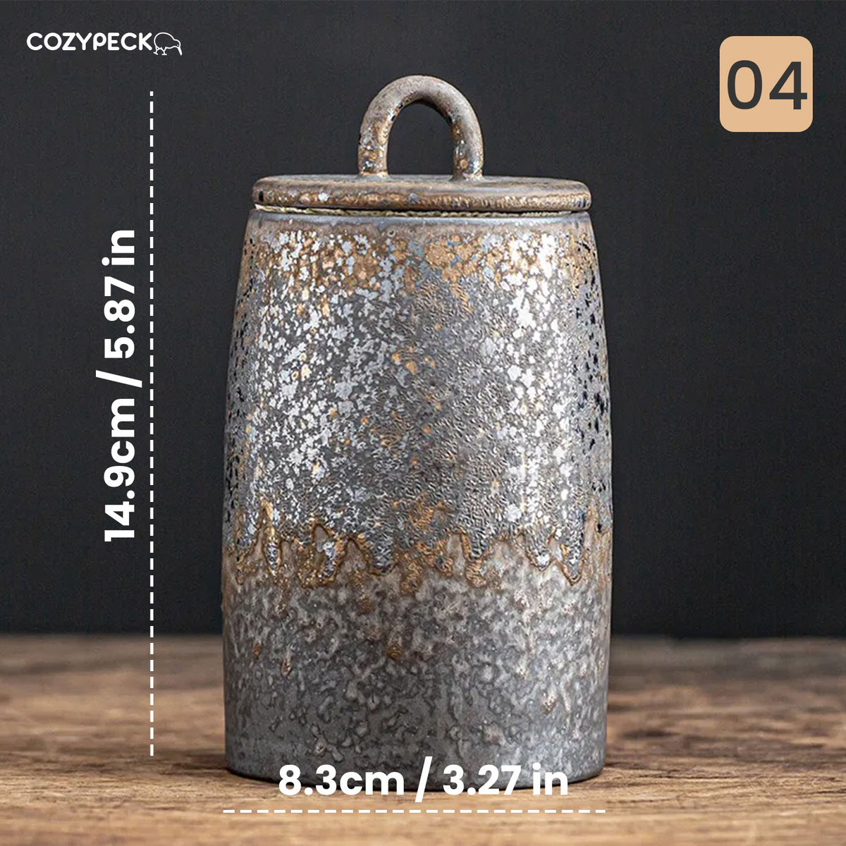 Rustic Ceramic Airtight Food & Tea Jar - Decorative Jar