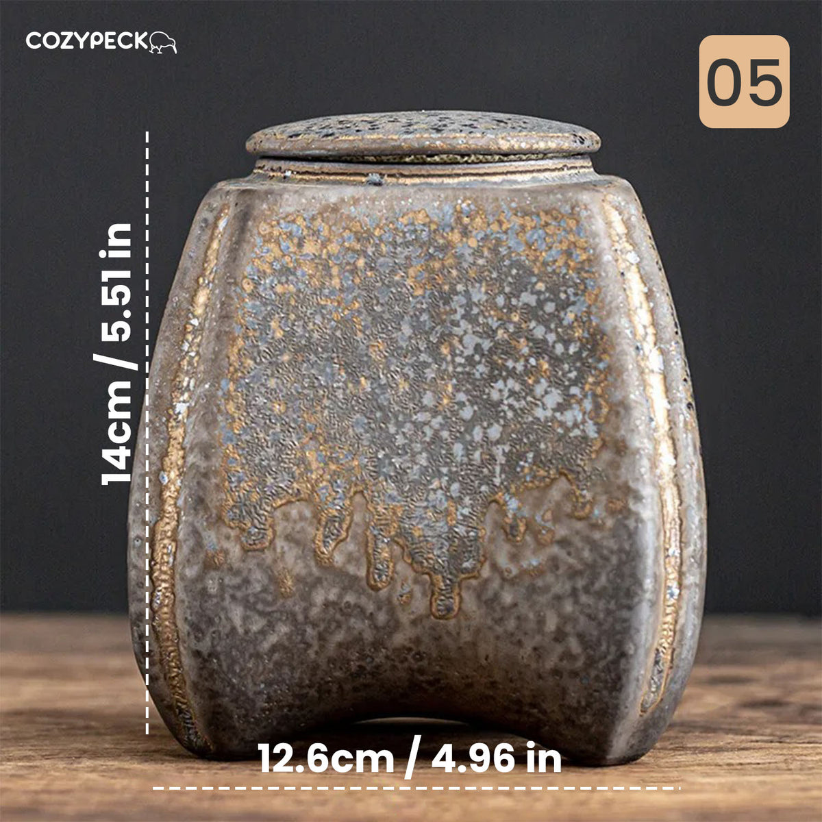 Rustic Ceramic Airtight Food & Tea Jar - Decorative Jar