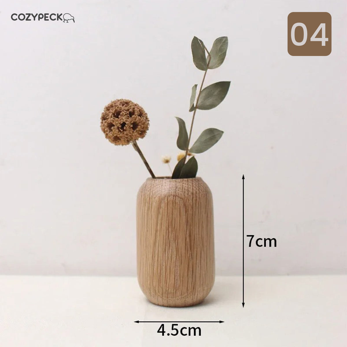 Japanese Wooden Vase for Flower Home Decor Pot
