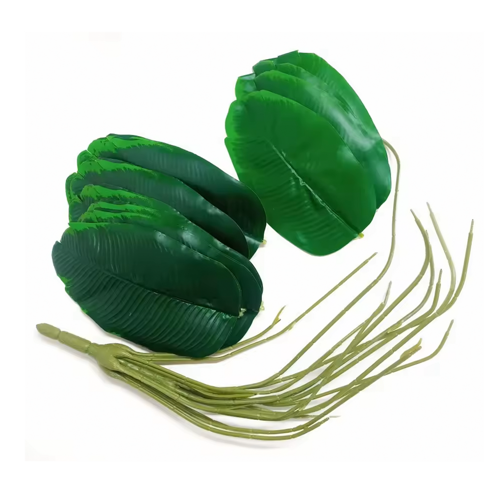Artificial Tropical Banana Plant - Real Touch Fake Palm Tree Leaves for Home, Office & Party Decor (Pot Not Included)
