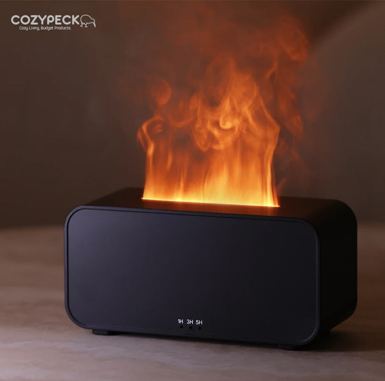 Ultrasonic Diffuser & Essential Oil Humidifier with Flame Effect