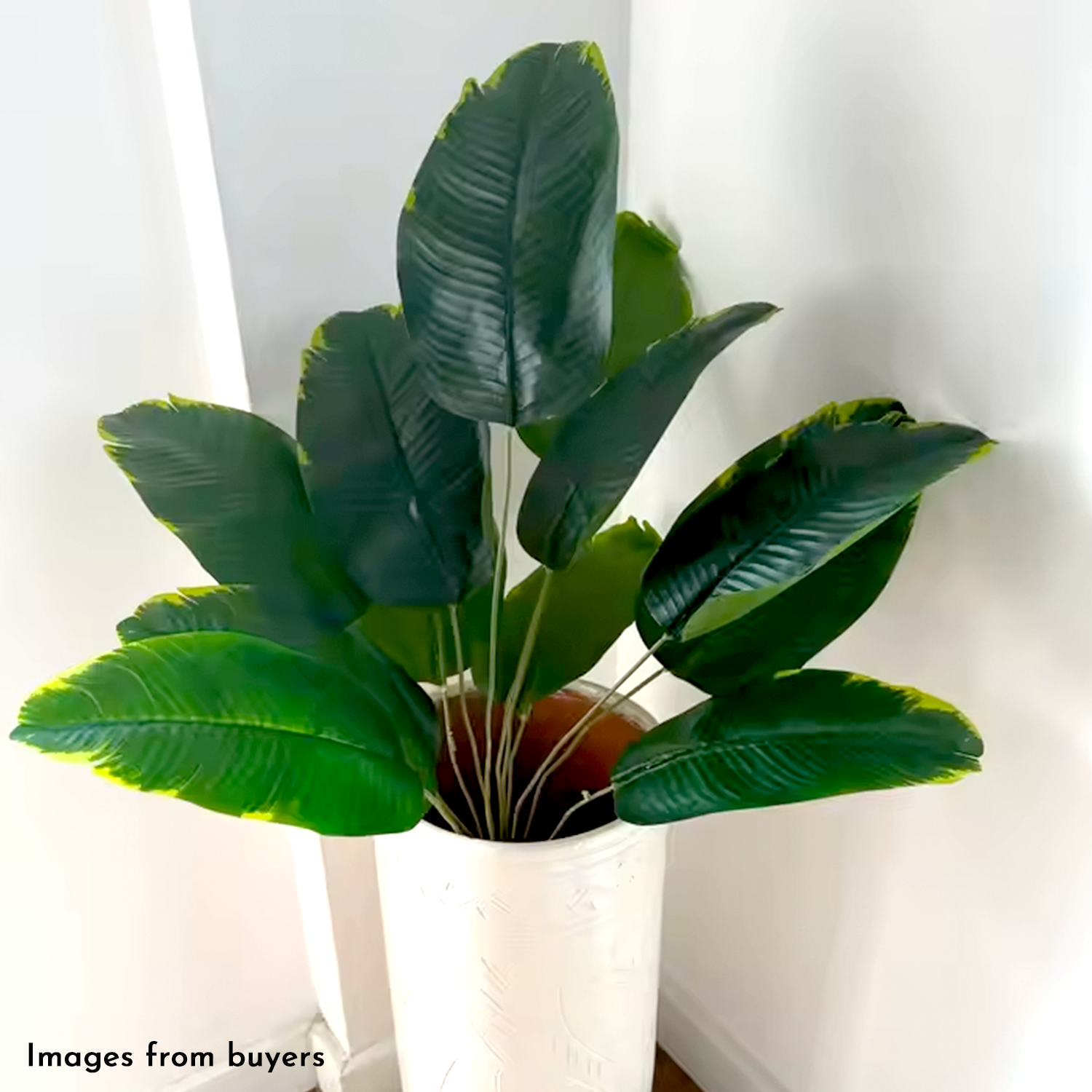 Artificial Tropical Banana Plant - Real Touch Fake Palm Tree Leaves for Home, Office & Party Decor (Pot Not Included)