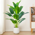 Artificial Tropical Banana Plant - Real Touch Fake Palm Tree Leaves for Home, Office & Party Decor (Pot Not Included)